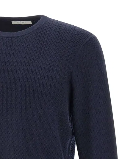 Diktat Cable-knit Crew-neck Sweater In Blue