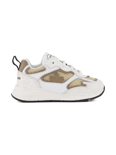 Dsquared2 Cracked-effect Mesh Sneakers In Neutral
