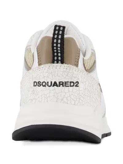 Dsquared2 Cracked-effect Mesh Sneakers In Neutral