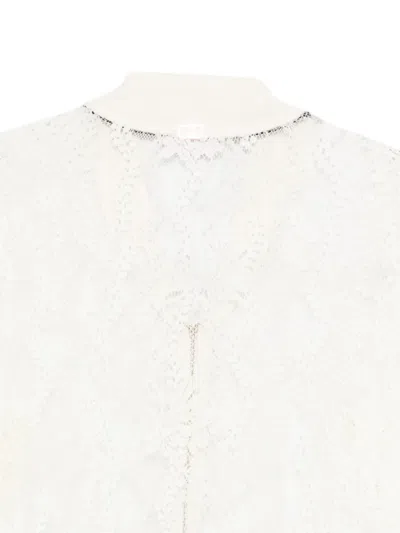 Liu •jo Lace Zip-front Cardigan In White