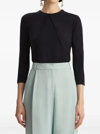 Oscar De La Renta Wool-blend Bolero In Black