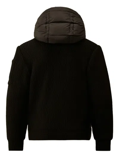 C.p. Company Quilted Knitted Sleeve Jacket In Brown