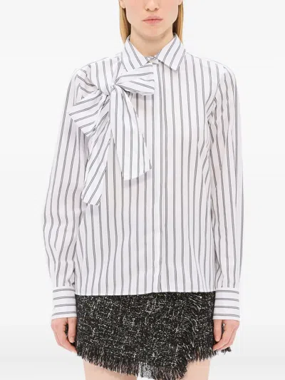 条纹蝴蝶结细节衬衫
