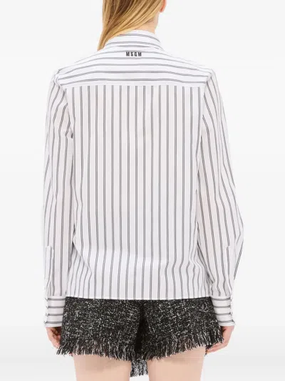 条纹蝴蝶结细节衬衫