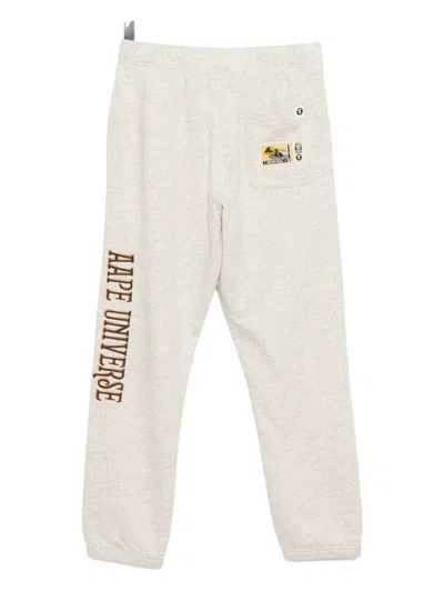 Aape By A Bathing Ape Logo-embroidered Track Pants In Neutral
