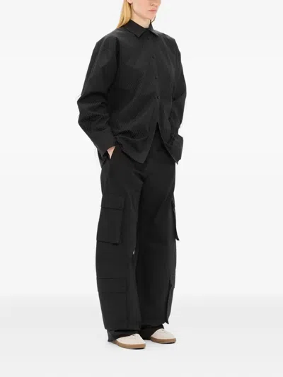 Msgm Textured Shirt In Black