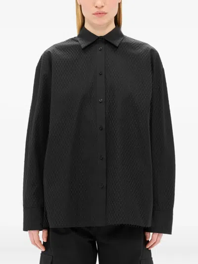 Msgm Textured Shirt In Black