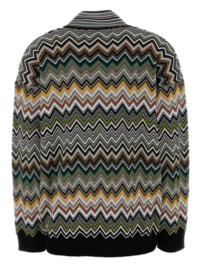 Missoni Oversized High-neck Sweater With Chevron Pattern In Multi