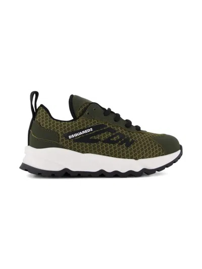 Dsquared2 Mesh Panelled Lace-up Sneakers In Green