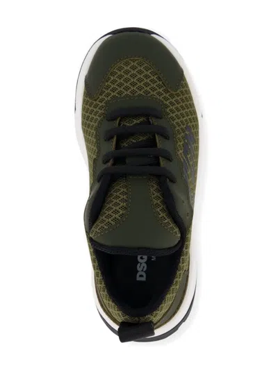 Dsquared2 Mesh Panelled Lace-up Sneakers In Green