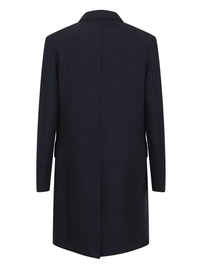 Eleventy Tailored Coat With Flap Pockets And Notch Lapel In Blue