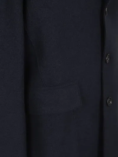 Eleventy Tailored Coat With Flap Pockets And Notch Lapel In Blue
