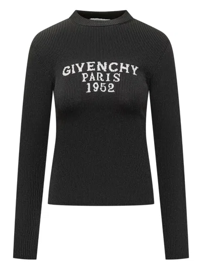 Givenchy Womens Black Brand-intarsia Round-neck Wool And Cashmere Sweater