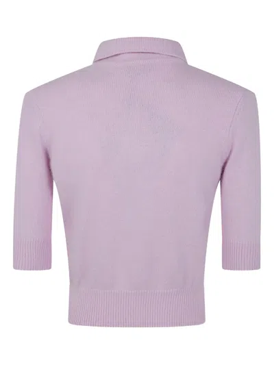 Twinset Ribbed Polo Shirt In Purple