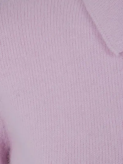 Twinset Ribbed Polo Shirt In Purple