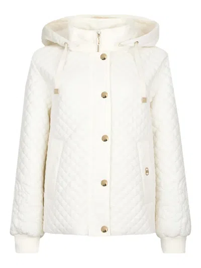 Liu •jo Quilted Drawstring-hood Jacket In Multi