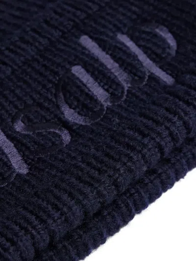 Fusalp Embroidered Ribbed Beanie In Blue