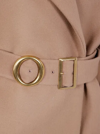 Mantù Belted Wool Coat In Pink