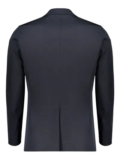 Herno Single-breasted Double-buttoned Suit Jacket In Blue