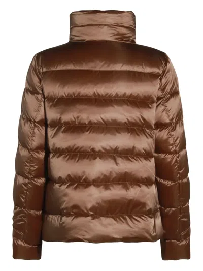 Moorer Insulated Jackets With High Collar And Pockets In Neutral