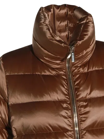Moorer Insulated Jackets With High Collar And Pockets In Neutral