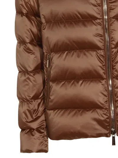 Moorer Insulated Jackets With High Collar And Pockets In Neutral
