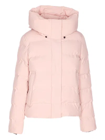 Save The Duck Pink Down Jacket Frontal Buttons Closure In Pink