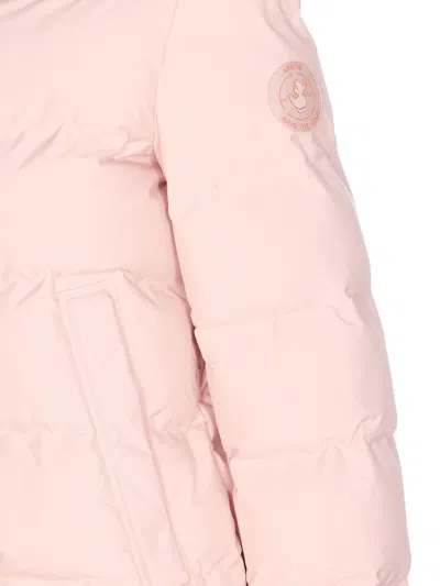Save The Duck Pink Down Jacket Frontal Buttons Closure In Pink