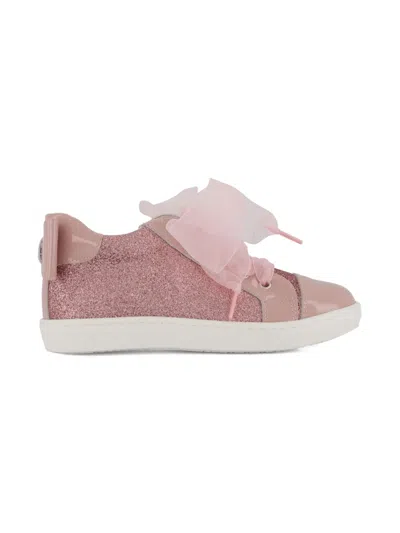 Andanines Glitter-embellished Sneakers In Pink