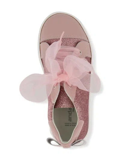 Andanines Glitter-embellished Sneakers In Pink