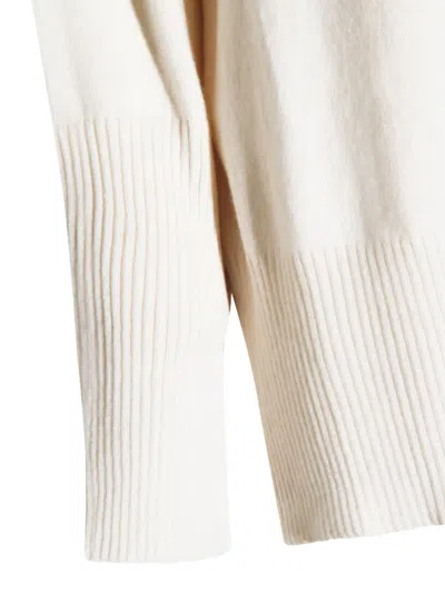Antonelli Sweater With Raglan Sleeves And Ribbed Cuf In White