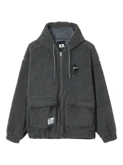 Fingercroxx Hooded Fleece Jacket In Gray
