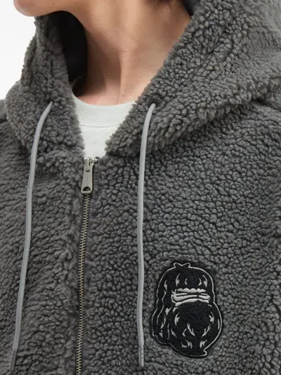 Fingercroxx Hooded Fleece Jacket In Gray