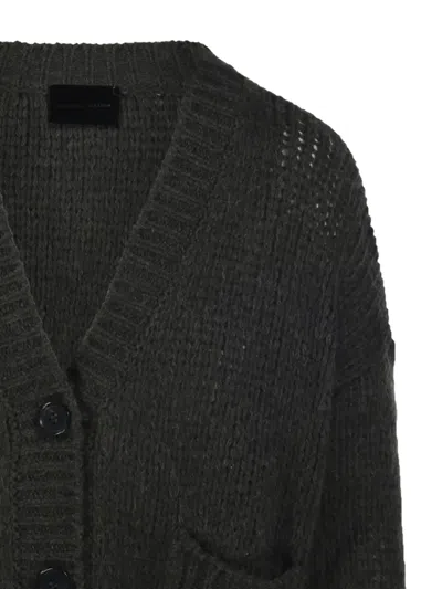 Roberto Collina Textured Knit Cardigan Front Pockets In Multi