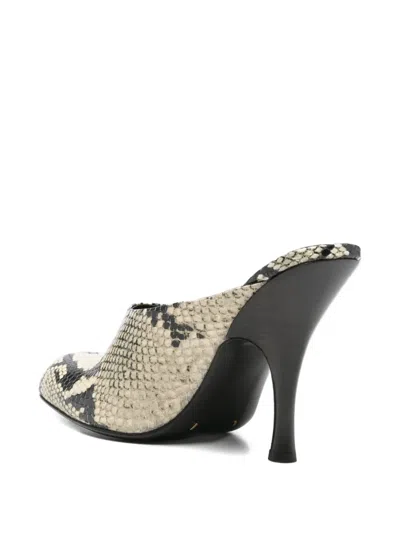 Khaite Colt 100 Python-effect Leather Mules In Animal Print