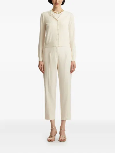 Oscar De La Renta Button-front Cardigan In Neutral