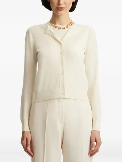 Oscar De La Renta Button-front Cardigan In Neutral