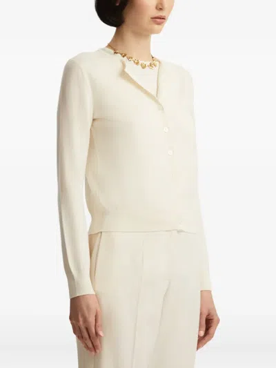 Oscar De La Renta Button-front Cardigan In Neutral
