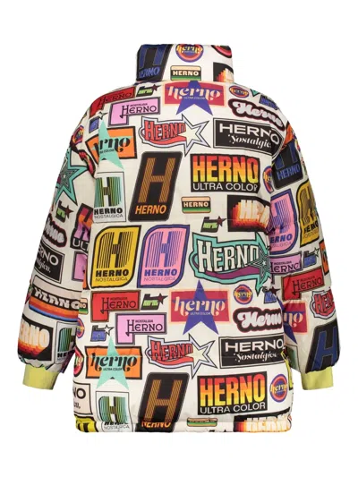 Herno Printed Reversible Puffer Jacket In Multi