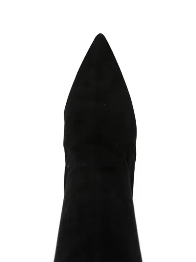 Stuart Weitzman Over-the-knee Stiletto Pointed Toe Boots In Black