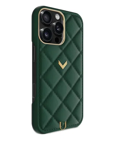 Velante 16 Pro Quilted-leather Iphone Case In Gold