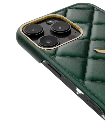 Velante 16 Pro Quilted-leather Iphone Case In Gold