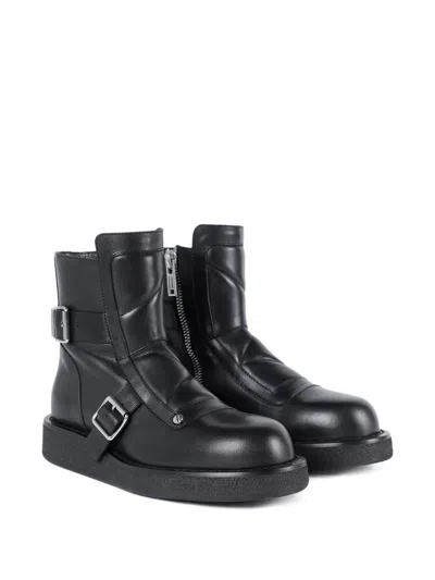 Ann Demeulemeester Sune Buckle-detail Biker Boots In Black