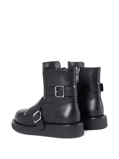 Ann Demeulemeester Sune Buckle-detail Biker Boots In Black