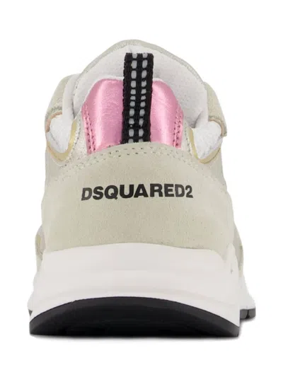 Dsquared2 Mesh-panel Suede Sneakers In Neutral