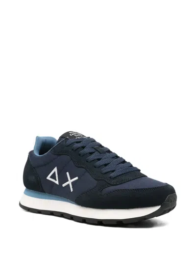 Sun 68 Tom Sneaker In Nylon And Suede In Blue