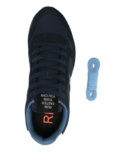 Sun 68 Tom Sneaker In Nylon And Suede In Blue
