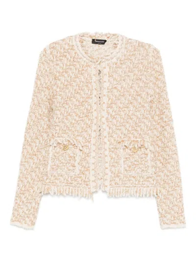 Fabiana Filippi Bicolor Tweed Boucle Jacket In Neutral