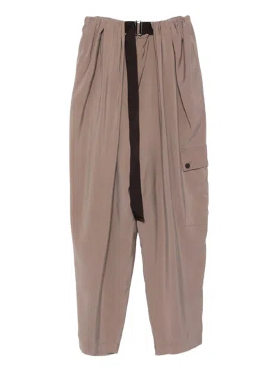 Alysi Cargo Pants Ruffled Effect In Neutral