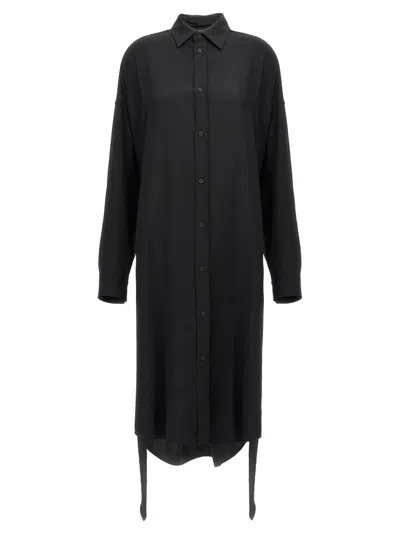 Balenciaga Lace Up Back Detail Dress In Black